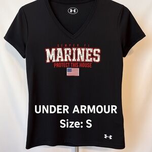Under Armour Small “Marines – Protect This House” V-Neck Tee Patriot Shirt